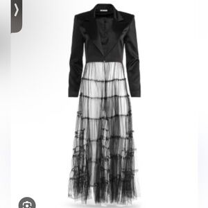 Elegant Black Sheer Layered cropped blazer